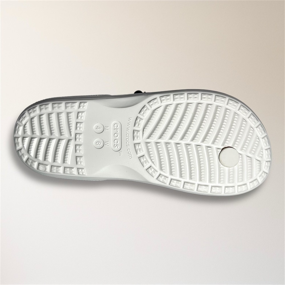 NWT Crocs Classic Flip Rainbow White Spray Tie Dye Sandals Womens 6 Beach Travel - Picture 4 of 6